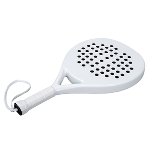 ไม้เทนนิสคาร์บอนไฟเบอร์คุณภาพสูงไม้พายหน้าขาวพร้อมตาข่ายไนล่อนผลิตในปากีสถานโดยการสวมใส่สูงสุด - Product Image 4