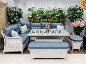 Annapark ensemble de meubles de jardin en rotin PE de haute qualité ensemble d'extérieur avec table à manger en rotin et canapé en rotin pour hôtel villa maison - Product Image 5