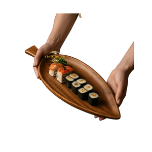 Plateau de service rustique en bois, fait main, en bois massif, pour servir des fruits et des amuse-gueules - Product Image 4