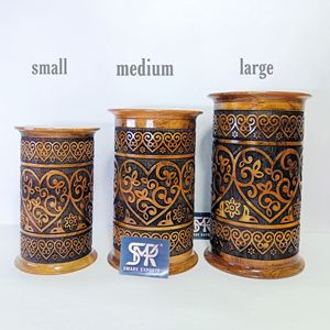 โกศไม้ทรงกลมรักษ์โลกสำหรับสัตว์เลี้ยง  งานฝีมือแกะสลักลายดอกไม้  ปรับแต่งได้  สำหรับใช้ในบ้าน  ทุกชนิดของสัตว์เลี้ยง - Product Image 4