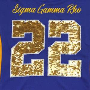 SGR Football Jersey Royal 100% Poliéster Sigma Gamma Rho Sports Jersey Bordado Team Logo en la parte delantera de la espalda y los hombros - Product Image 5