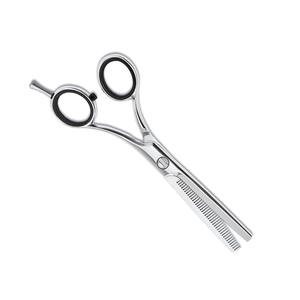 กรรไกรตัดกระจกขัดเงาใบมีดปลายแหลมทำจากสเตนเลสใช้เพื่อความงามกรรไกรซอยผมพร้อมที่วางนิ้ว - Product Image 1