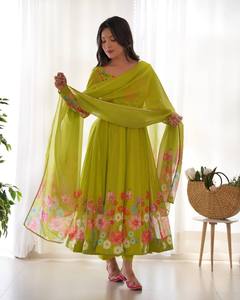 ZAIN EXPORTS Traje Salwar Dupatta Informal de Verano para Fiestas, Bordado Indio Pakistaní para Mujer, Pesado, Puro, Suave y de Secado Rápido - Product Image 1