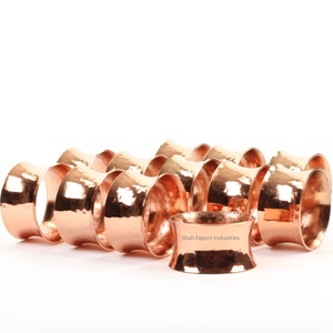 Anneaux de serviette en fer martelé or rose avec 2.5cm de largeur Style de luxe moderne pour porte-serviettes de forme ronde de mariage - Product Image 6