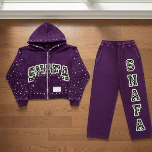 Survêtements d'hiver pour hommes avec broderie en strass de haute qualité, prix ajustable, survêtements en strass pour hommes - Product Image 1