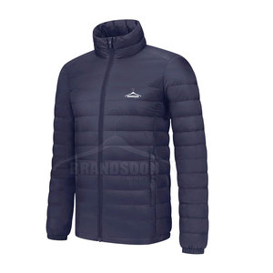 2025 nouveauté hommes décontracté col montant doudoune manteau d'hiver en couleur noire - Product Image 1