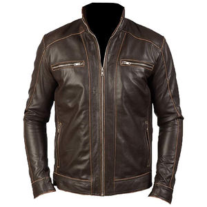 Grandes et hautes vestes en cuir de moto embrassent un style robuste et une protection supérieure pour la veste de cavalier pour les hommes expédition DDP - Product Image 4