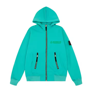 Vente flash : sweat à capuche unisexe avec fermeture éclair, 100% coton, molleton/french terry, respirant, séchage rapide, coupe classique, broderie vintage vieillie - Product Image 2