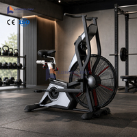 Vélo d'exercice stationnaire à résistance à air, personnalisable avec logo, pour entraînement aérobie en salle de sport commerciale – Vente directe usine