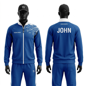 Mens <b>badminton</b> tracksuit premium 280 GSM polyester spandex royal blue geometric shoulder panel custom sublimation logo - Product Image 1