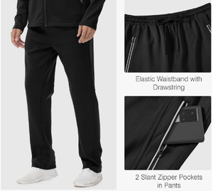 Ensemble de survêtement d'hiver personnalisé pour hommes, deux pièces, ensemble athlétique avec logo d'équipe, veste et pantalon coupe classique, fournisseur d'usine OEM/ODM - Product Image 6