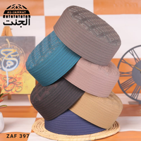 Topi Kufi bulat Premium topi Islami elegan untuk harian Namaz Wear ZAF ringan bentuk bulat topi Kufi Muslim
