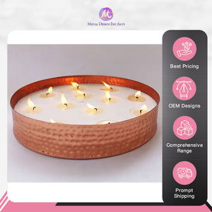 โถเทียนทองเหลืองทรงกลมแบบกำหนดเอง-ภาชนะโลหะแข็งสำหรับทำเทียนและตกแต่งบ้านจากผู้จำหน่ายชั้นนำของอินเดีย - Product Image 6