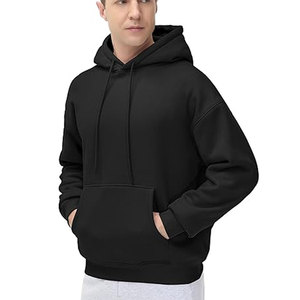 Personnalisé Nouveau Tendance Thermique Basics 100% Coton Hoodies et Sweatshirts Épais Vêtements d'Hiver avec Impression Numérique Teint Uni - Product Image 3