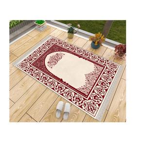 Tapis de prière en soie durable, tissu résistant à la décoloration, couture de haute qualité, utilisation durable pour la Namaz - Product Image 2