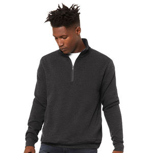 UNISEX QUARTER ZIP PULLOVER FLEECE bolsillos laterales Chaquetas de cuello alto Hombres Quarter 1/4 Zip Chaquetas de lana al por mayor personalizado - Product Image 1