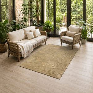 Alfombra de Chenilla Lavable a Máquina, Diseño Abstracto Contemporáneo, Color Beige Marrón, Antideslizante, Modelo LXDP-0887 de RUGS DEPOT, Venta al Por Mayor - Product Image 6