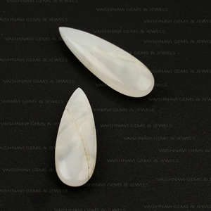 Cuentas de piedra lunar Briolette de pera de 10x30mm de color blanco Natural de alta calidad, piedras preciosas sueltas de cuarzo para fabricación de joyas calibradas a granel - Product Image 4