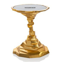 Table d'appoint ronde en métal, table d'appoint d'angle pour la maison, table de mariage dorée pour les hôtels, la réception de bureau