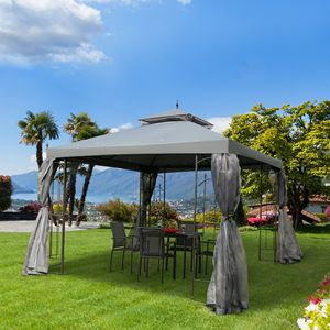 Gazebo Exterior de 3x4m con Mosquitera, Estructura de Acero, Refugio para Patio y Jardín - Product Image 3