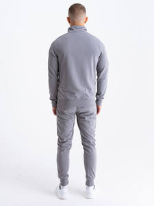 Sudadera y pantalón de Color sólido de algodón 100% para hombre, Jersey transpirable de invierno, Sudadera con capucha y pantalones de chándal para entrenamiento de gimnasia, Fitness - Product Image 2