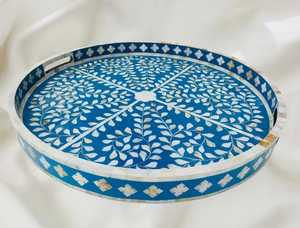<b>Mother</b> Of Pearl Inlay Handle Ramadan Gift Acrylic Serving Trays With Mop by faizacraft - Product Image 4