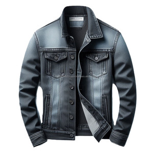 Slim Fit Denim <b>Jackets</b> for <b>Men</b>, Premium Colors Washed Denim, Customized Collar Pockets Closures for Versatile Fashionable Styles - Product Image 3