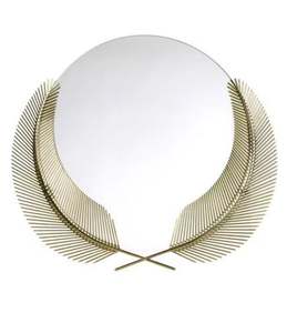 Vente en gros miroir mural décoratif rond en forme de feuille - Product Image 3