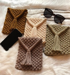 Bolso bandolera de macramé bohemio hecho a mano, bolso cruzado de algodón tejido, bolso de viaje informal elegante para uso diario y viajes al aire libre - Product Image 1