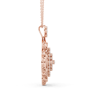 Impresionante Colgante de Oro Rosa de 14K con Diamante Cultivado en Laboratorio, Corte Brillante, para Eventos de Gala, Ceremonias Religiosas, Graduaciones y Uso Diario - Product Image 3
