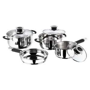 Stainless Steel Induction Friendly Classic Combo Set of 4 Pcs, Saucepan (16 cm/2.1 litres) with Lid, Saucepot 18 cm/2.7 litres