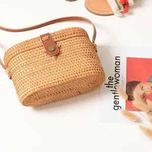 Terbaik Jual Aksesoris Rotan Kasus Clutch Boho Tas Bahu untuk Wanita Tas Tangan Kualitas Tinggi