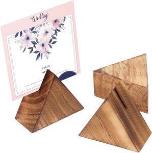 DIVRIS NJ-2326 Wooden Rectangle Place Card <b>Holders</b> & <b>Table</b> <b>Number</b> Stands Rustic Handmade for Wedding Decoration - Product Image 1