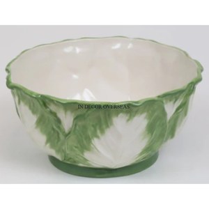 Émail de couleur blanche et verte de designer unique le plus fantaisiste Finition de forme irrégulière Bol en métal robuste Accessoires de cuisine - Product Image 3