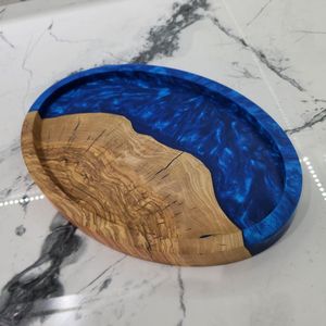 BANDEJA DE RESINA EPOXI DE MADERA CUADRADA FRÍA Fabuloso diseño decorativo para servir comida en restaurantes de cocina Uso doméstico - Product Image 3