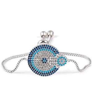 Zirkon Kaplama Fine <b>Beaded</b> <b>Bracelet</b> with Fatıma El Gümüş Bileklik - Product Image 1