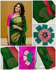 ผ้าแจ็คการ์ด pallu สวยดีไซเนอร์ล่าสุดใช้ได้ทั่วส่าหรี - Product Image 2