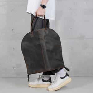 Bolsa de traje de ropa de cuero genuino plegable de alta calidad con cremalleras para viajes, viaje de negocios, organizador de hombres, a prueba de polvo, a prueba de LSC-0034 - Product Image 3