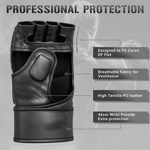 Échantillon gratuit Gants de boxe professionnels Conception personnalisée Gants de boxe en cuir Gants de formation MMA Gants de combat au combat Service OEM - Product Image 5