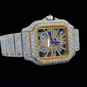 Lujoso Moissanite Diamond Iced Out Alta calidad Hecho a mano Material de acero inoxidable Hip Hop Cronógrafo Reloj de pulsera para hombres - Product Image 1