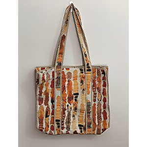 Bolso de mano acolchado de algodón con estampado de bloques a mano para mujer, bolso de hombro bohemio, bolsos de mano acolchados Kantha Stitch - Product Image 2