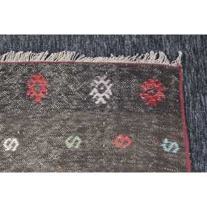 Turkish Accent Rug, 4.3x10.8 ft Vintage Rug, <b>Brown</b> Geometric <b>Wool</b> Rug - Product Image 5