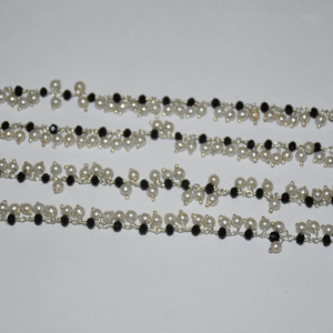 Silver Plated Multi color Glass Beads Rondelle <b>Cluster</b> Rosary Chain, Wire Beaded Chain for Jewelry Bracelet necklace Making - Product Image 3