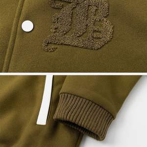 College Blank Vintage Style 100% Lana a granel Venta al por mayor Personalizado Hombres Mujeres Precio barato Varsity Jacket Baseball Bomber Varsity Jacket - Product Image 4