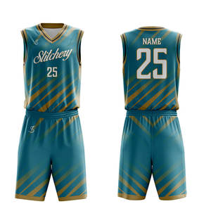 Conjunto de uniforme de equipo de baloncesto personalizado bordado nombre número completo sublimación Jersey pantalones cortos conjunto - Product Image 1