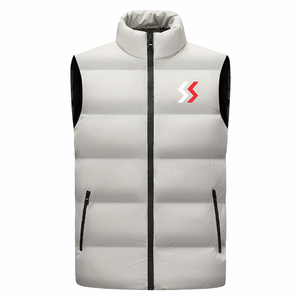 2024 Logo personnalisé marine hommes gilet nouveau Style hiver sport gilet avec tissu doux épaissi chaud col montant poche zippée - Product Image 2