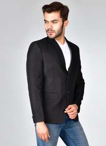 Blazer formel noir pour homme de haute qualité, coupe moderne, pour les occasions professionnelles et formelles, disponible en qualité et prix d'exportation - Product Image 2