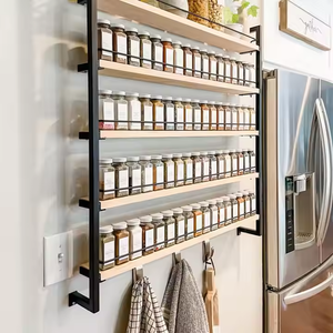 Porte-épices suspendu personnalisé à 5 niveaux Organisateur multifonctionnel en acier au carbone Design détachable Rangement minimaliste pour la cuisine - Product Image 2