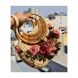 Bolso de jacinto de agua con asas, bolsos de mujer hechos a mano en Vietnam, bolsos de Jacinto de calidad premium, artículo de verano caliente - Product Image 1