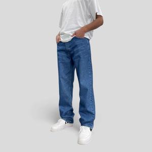 กางเกงยีนส์ผู้ชายลำลองสีน้ำเงินเดนิมคุณภาพสูงทรงหลวมสไตล์โอเวอร์ไซส์แบบสบายๆ ขายส่งตามสั่ง - Product Image 3
